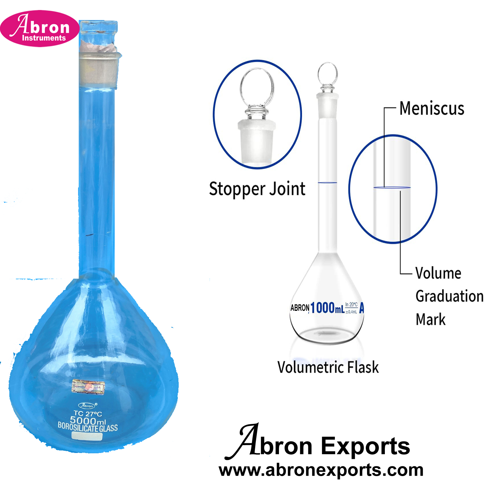 Glass Flask Volumetric Measuring Flask Amber 500ml with glass stopper one mark 25ml 50-250-500-1000-2000ml AC-2230B5H 